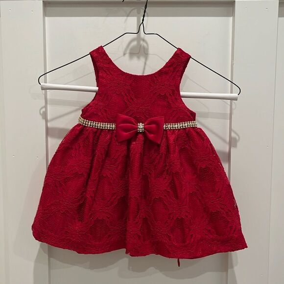 American Princess Infant Red Holiday Dress - Picture 1 of 5